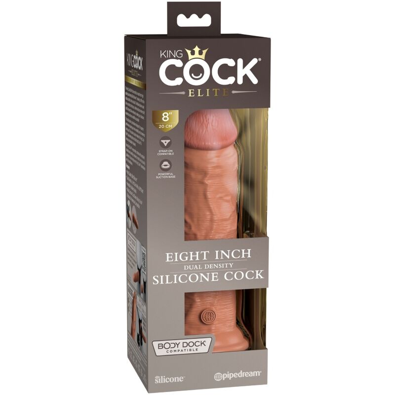 DILDO ELITE DE SILICONE REALISTA 20.3 CM CARAMELO