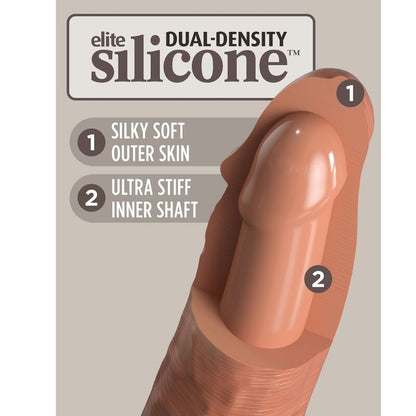 DILDO ELITE DE SILICONE REALISTA 20.3 CM CARAMELO