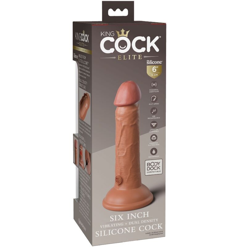 Vibrador Realístico Elite de Silicone 15.2 cm Caramelo