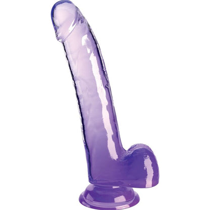 Dildo Realista Transparente com Testículos 20.3 cm Roxo