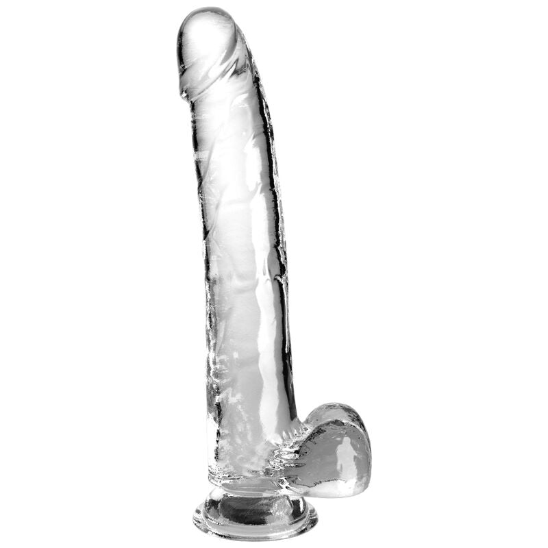 Dildo Clear com Testículos 24.8 cm Transparente