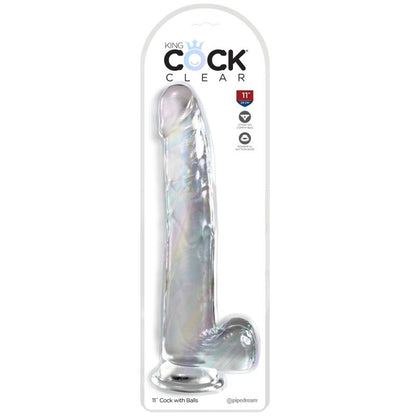 Dildo Clear com Testículos 24.8 cm Transparente