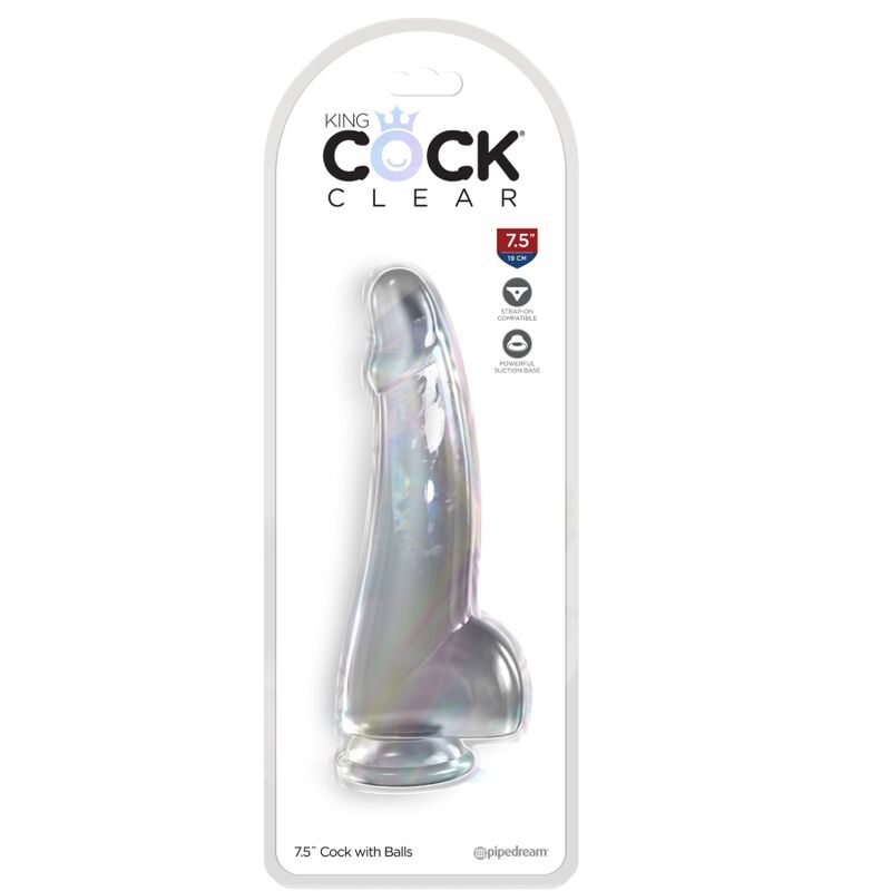 Dildo Clear com Testículos 15.2 cm Transparente