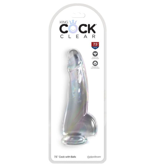 Dildo Clear com Testículos 15.2 cm Transparente