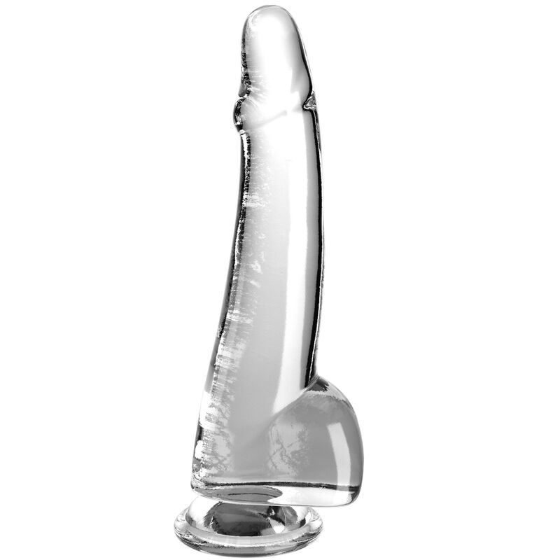 Dildo Realista Clear com Testículos 19 cm Transparente