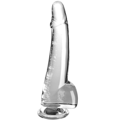 Dildo Realista Clear com Testículos 19 cm Transparente