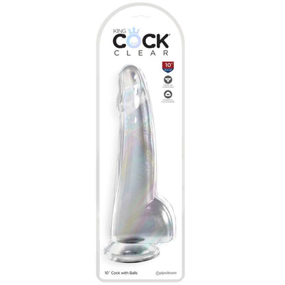 Dildo Realista Clear com Testículos 19 cm Transparente