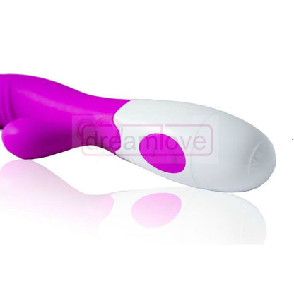 Vista detalhada do Vibrador Pretty Love Snappy Lilás, destacando seu design ergonômico e material suave.