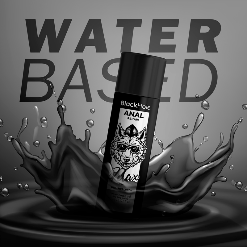 Imagem do Black Hole Lubrificante Anal Relaxante e Dilatador com Hialuron 30ml, mostrando a embalagem do produto.