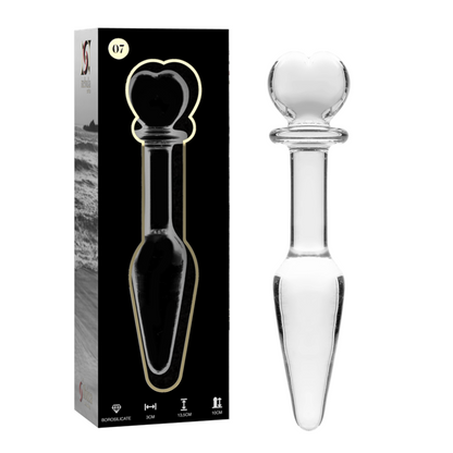 Plug Anal MODELO 7 VIDRO BOROSILICADO TRANSPARENTE 13.5 CM -O- 3 CM