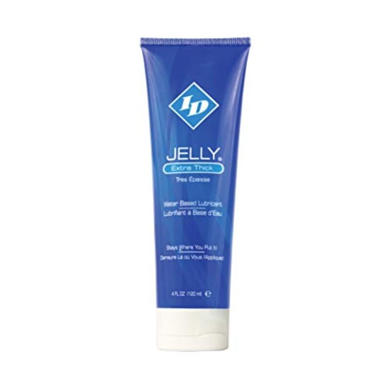 Tubo de lubrificante ID JELLY à base de água com textura espessa, 120ml.