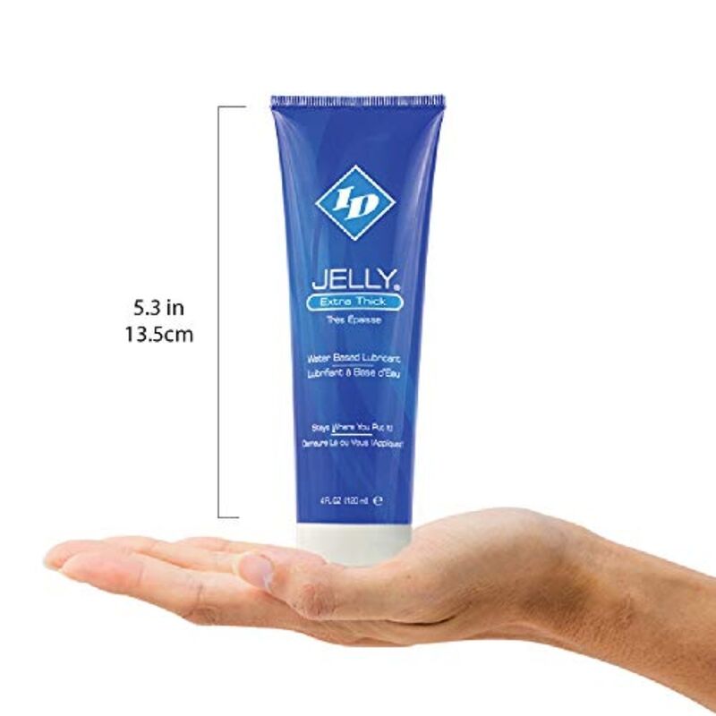 Tubo de lubrificante ID JELLY à base de água com textura espessa, 120ml.