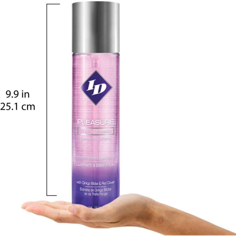 Frasco de ID Lubrificante Pleasure Tinging Sensation 500ml para prazer e conforto íntimo