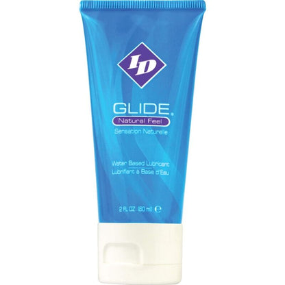 ID GLIDE Lubrificante Base Água Tubo Viagem Ultra Duradouro 60 ML, embalagem do produto.