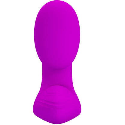 Close-up do PRETTY LOVE Vibrador Melvin Clitoriano e Ponto G com Controle Remoto, destacando seu design curvo e material de silicone.
