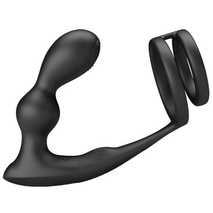 PRETTY LOVE Anel Peniano e Plug Anal Vibratório Marshall com Controle Remoto, mostrando o design 2 em 1 e material de silicone.