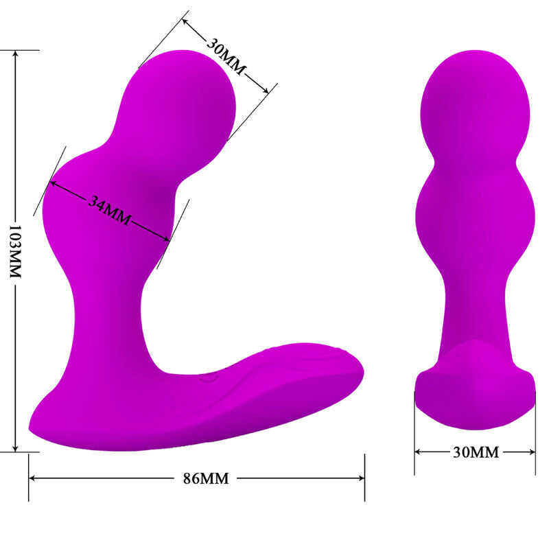 PRETTY LOVE Vibrador Anal Terrance com Controle Remoto para Próstata em silicone macio.
