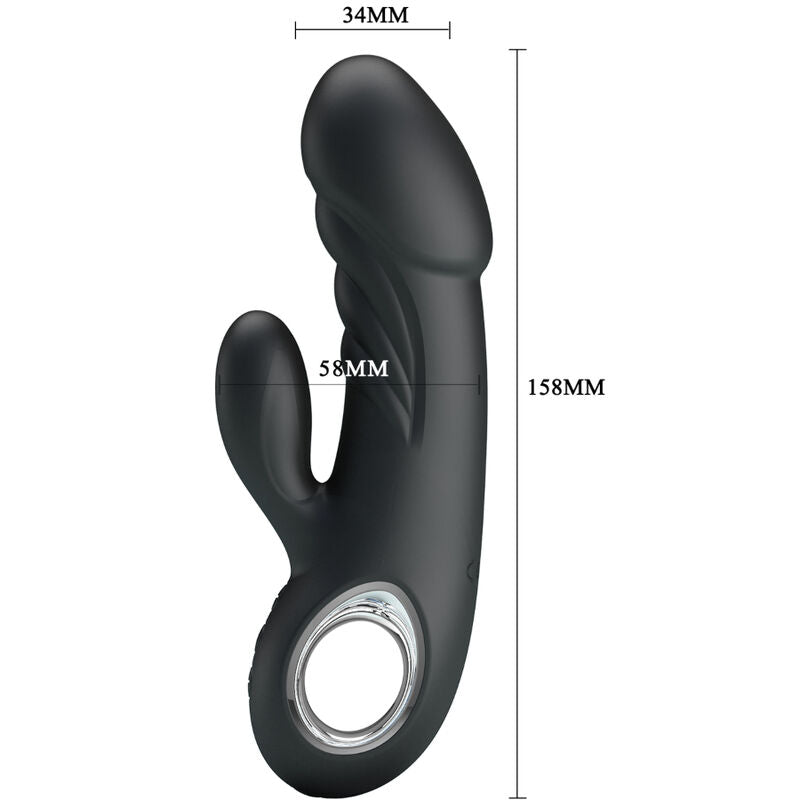 Vibrador PRETTY LOVE Ansel para estimulação Ponto G e Clitóris, cor preta