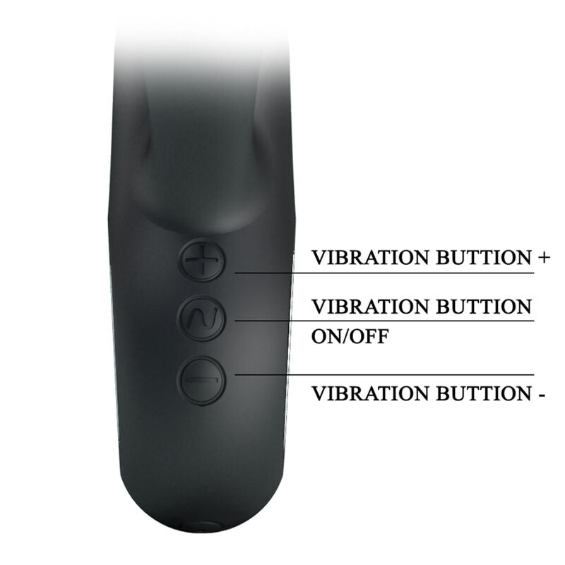 Vibrador PRETTY LOVE Ansel para estimulação Ponto G e Clitóris, cor preta