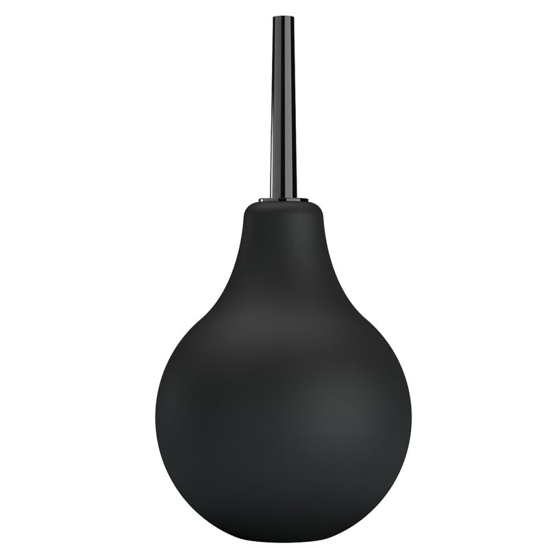 Chuveiro Anal Pera MR PLAY 224ml preto para higiene íntima segura e confortável.