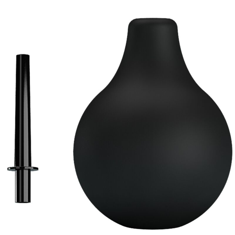 Chuveiro Anal Pera MR PLAY 224ml preto para higiene íntima segura e confortável.