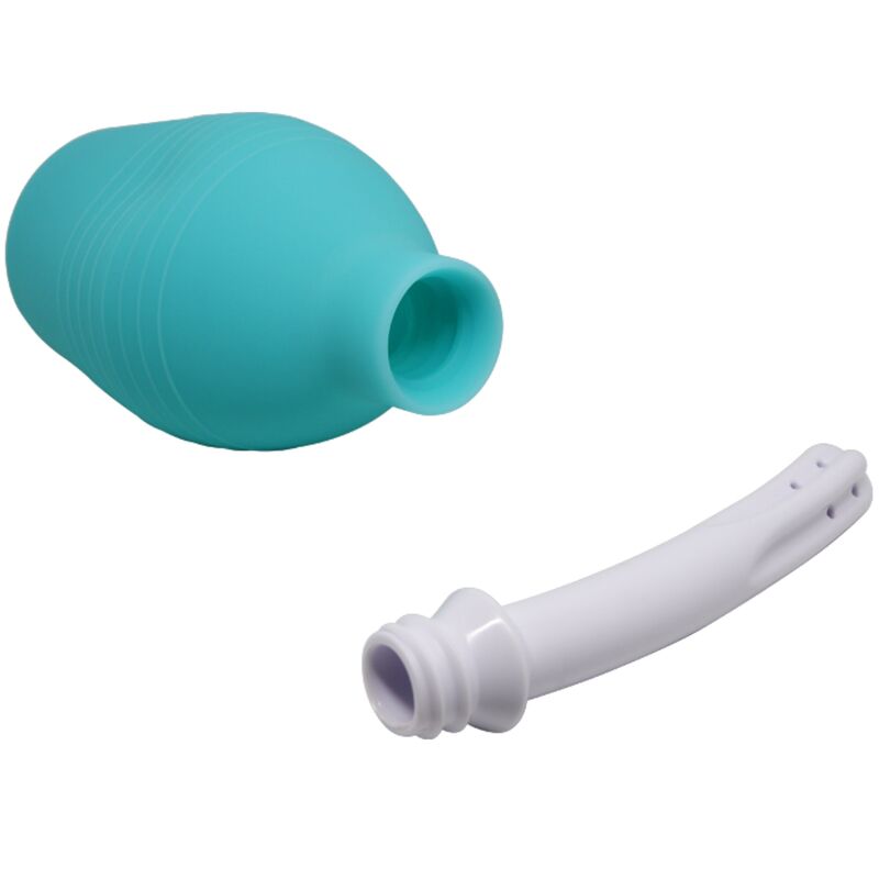 Ducha anal de borracha extra grande MR PLAY azul para higiene íntima