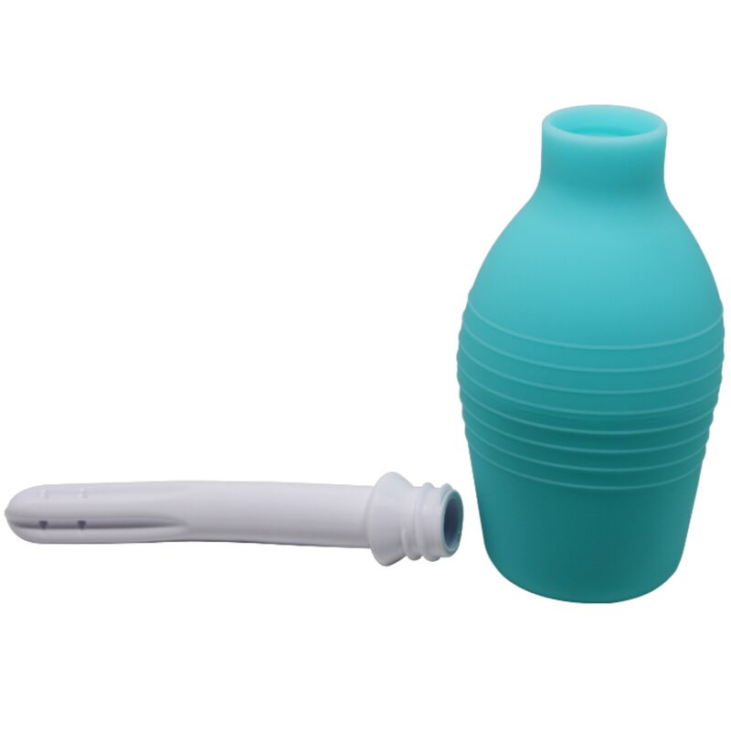 Ducha anal de borracha extra grande MR PLAY azul para higiene íntima