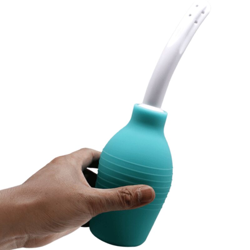 Ducha anal de borracha extra grande MR PLAY azul para higiene íntima