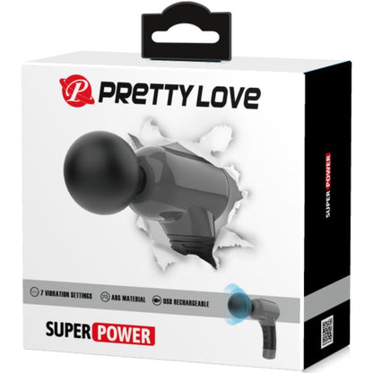 Imagem do Pretty Love Massageador Recarregável 7 Funções 5 Velocidades, mostrando seu design ergonómico e a cabeça flexível.