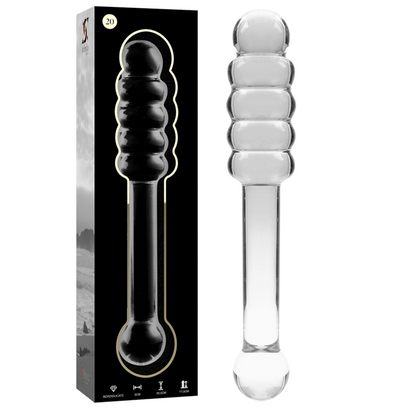 Dildo Modelo 20 Vidro Borosilicato Transparente 20.5 cm Ø 3 cm