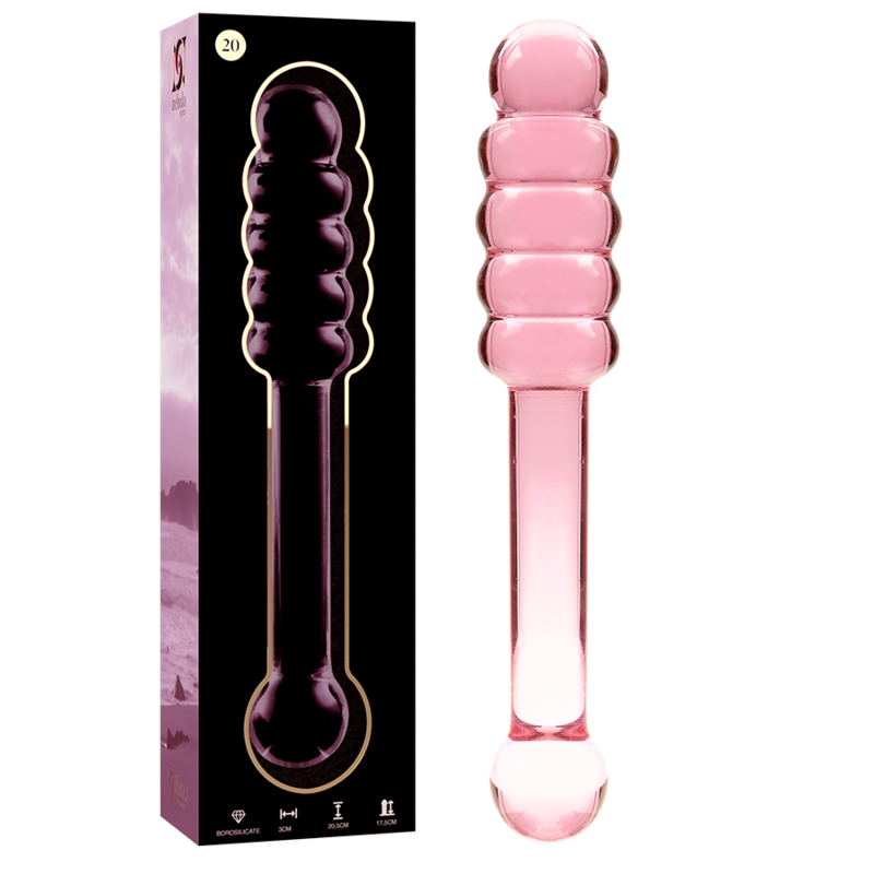 Dildo Modelo 20 Vidro Borosilicato Transparente 20.5 cm Ø 3 cm