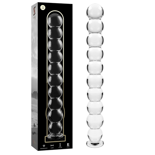 Dildo Modelo 22 de Vidro Borosilicato Transparente 21.5 cm x 2.5 cm