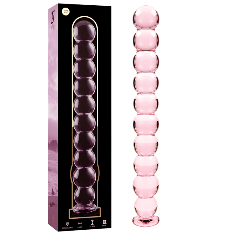 Dildo Modelo 22 de Vidro Borosilicato Transparente 21.5 cm x 2.5 cm