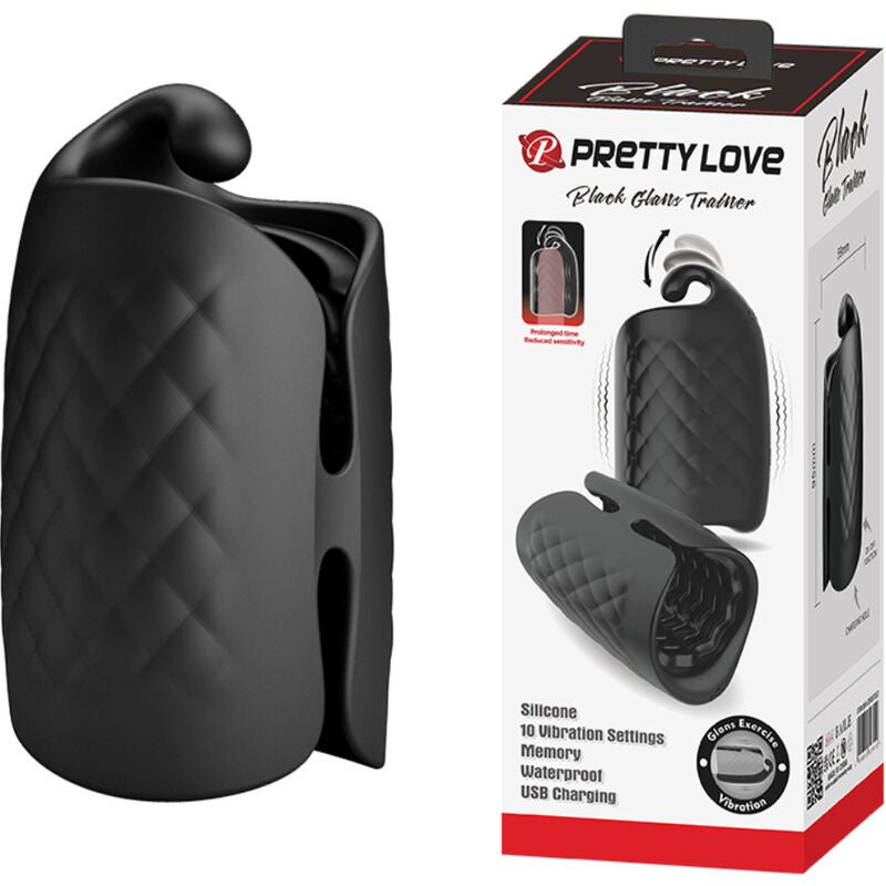 PRETTY LOVE Masturbador Masculino Vibratório Recarregável de Glande, detalhe do material e design ergonómico.