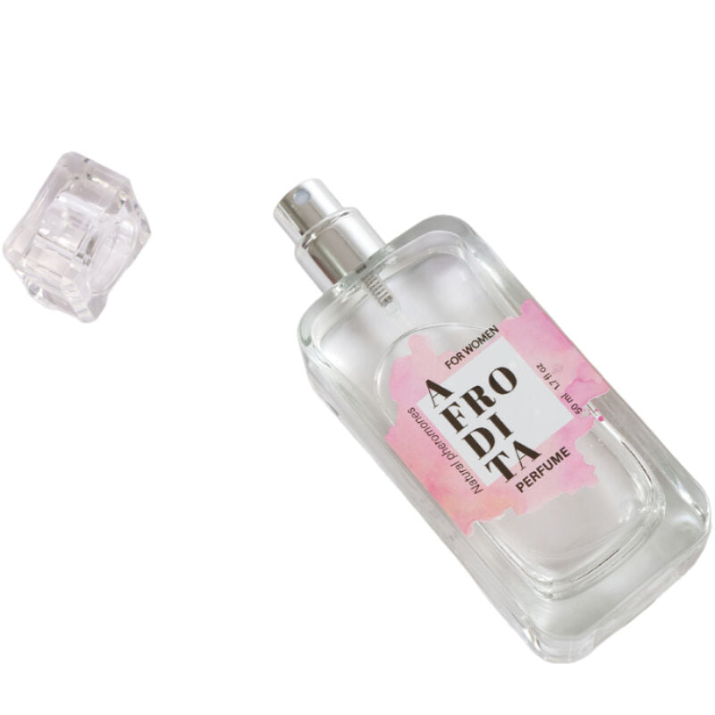 Detalhe do SECRETPLAY Perfume Spray Afrodite Feromônios Naturais 50ml com aroma de caramelo.