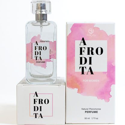 Detalhe do SECRETPLAY Perfume Spray Afrodite Feromônios Naturais 50ml com aroma de caramelo.