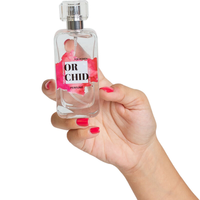 Frasco de perfume spray SECRETPLAY de feromonas naturais com aroma de orquídea e baunilha, 50ml.