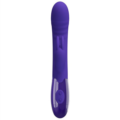 Close-up do Vibrador de Coelho PRETTY LOVE Cerberus Youth Violeta, mostrando seu design ergonómico e estimulador clitoriano.