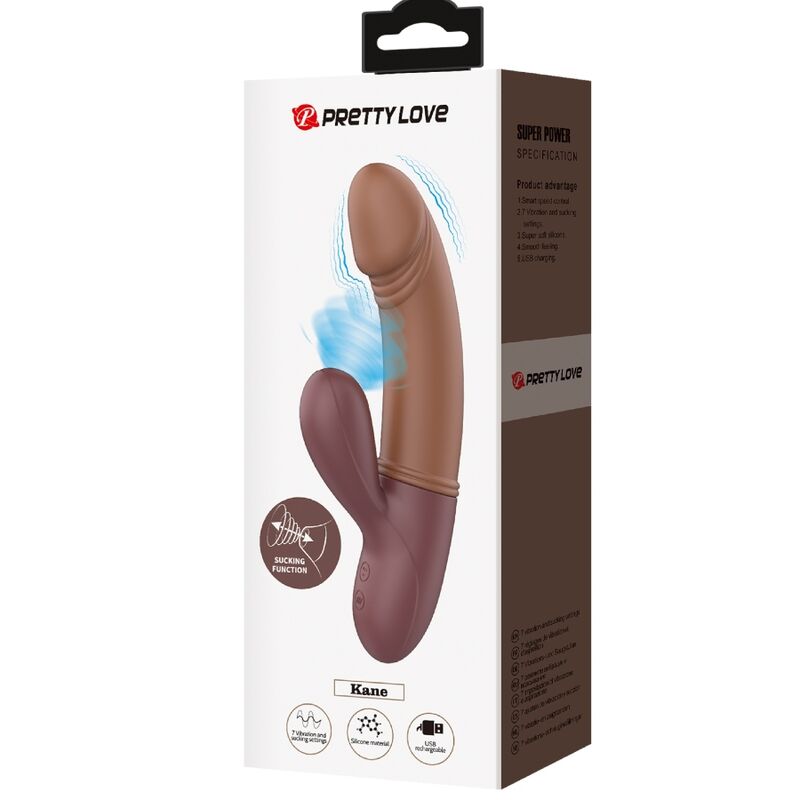 Close-up do vibrador Pretty Love Kane para Ponto G e Sucção