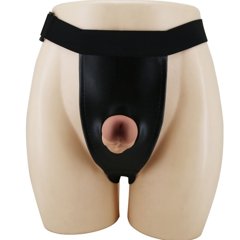 Arnês Breves PRETTY LOVE com dildo incluído, detalhe do material e ajustabilidade