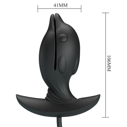 Plug Anal PRETTY LOVE Delfim Inflável e Recarregável em silicone macio com controle de vibração e expansão.