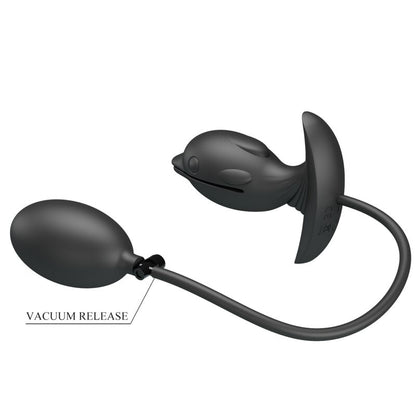 Plug Anal PRETTY LOVE Delfim Inflável e Recarregável em silicone macio com controle de vibração e expansão.