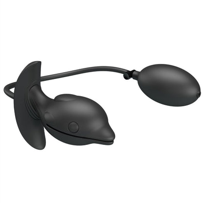 Plug Anal PRETTY LOVE Delfim Inflável e Recarregável em silicone macio com controle de vibração e expansão.