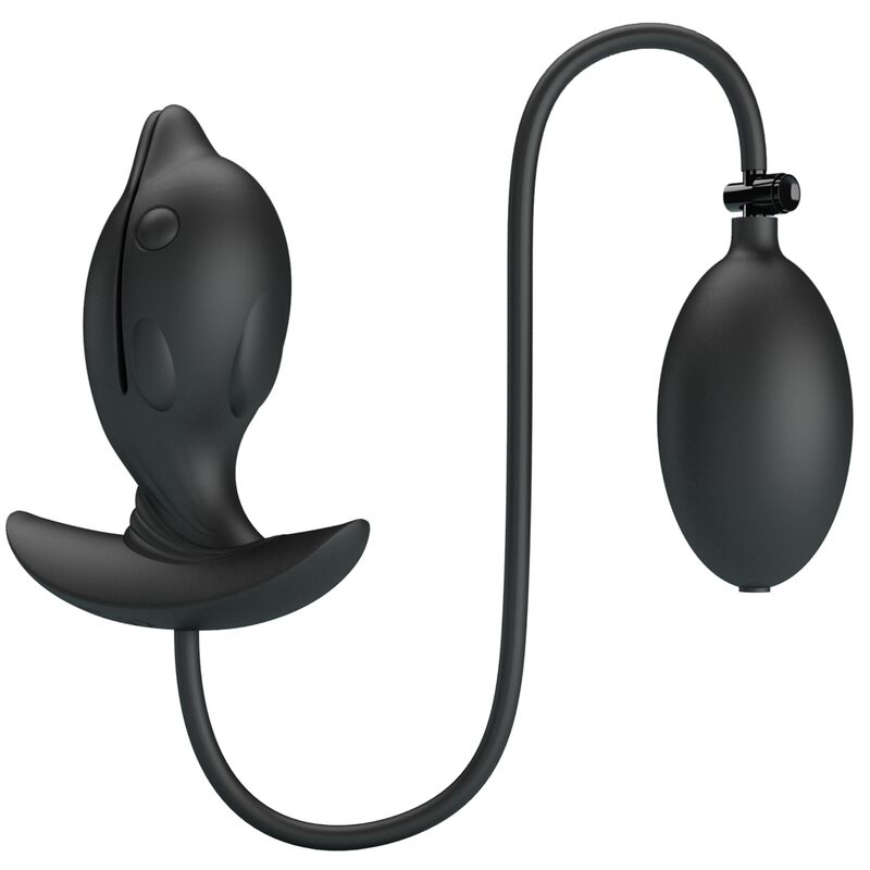 Plug Anal PRETTY LOVE Delfim Inflável e Recarregável em silicone macio com controle de vibração e expansão.
