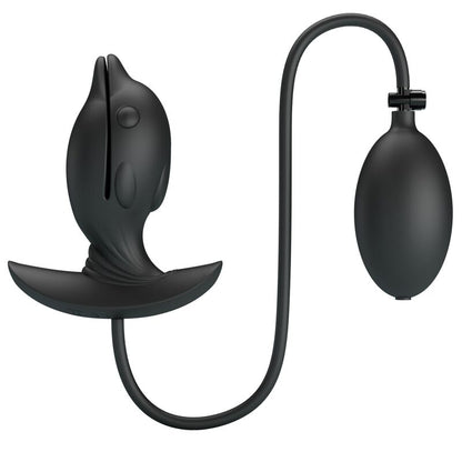 Plug Anal PRETTY LOVE Delfim Inflável e Recarregável em silicone macio com controle de vibração e expansão.