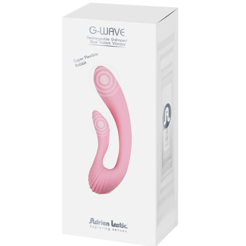 ADRIEN LASTIC Vibrador Duplo Coelho G-Wave Rosa para estimulação de ponto G e clítoris