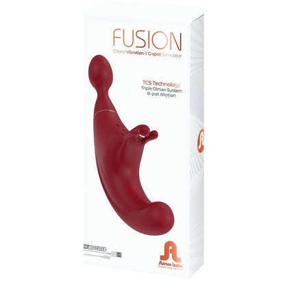 Adrien Lastic Fusion: Estimulador triplo de clitóris, ponto G e massagem corporal em vermelho vibrante.