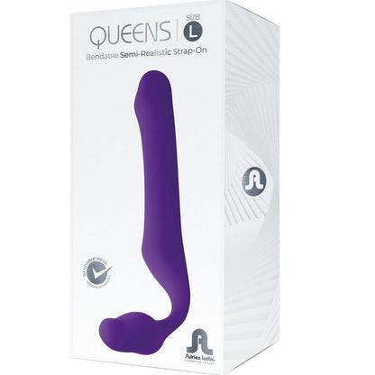 Adrien Lastic Queens Strap-On Flexível Violeta L para dupla penetração e estimulação do ponto G.