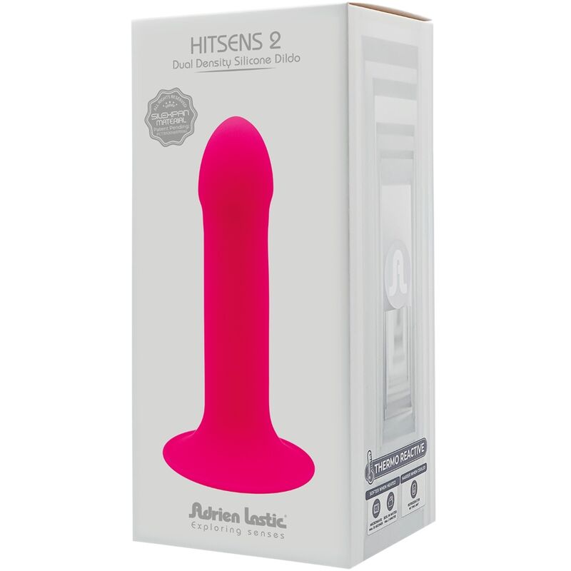 Vibrador de silicone ADRIEN LASTIC Hitsens 2 com dupla densidade e cor rosa.