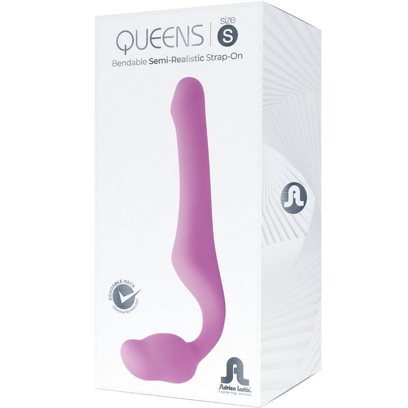 Adrien Lastic Queens Strap-On Flexível Rosa Tamanho S para duplo prazer.